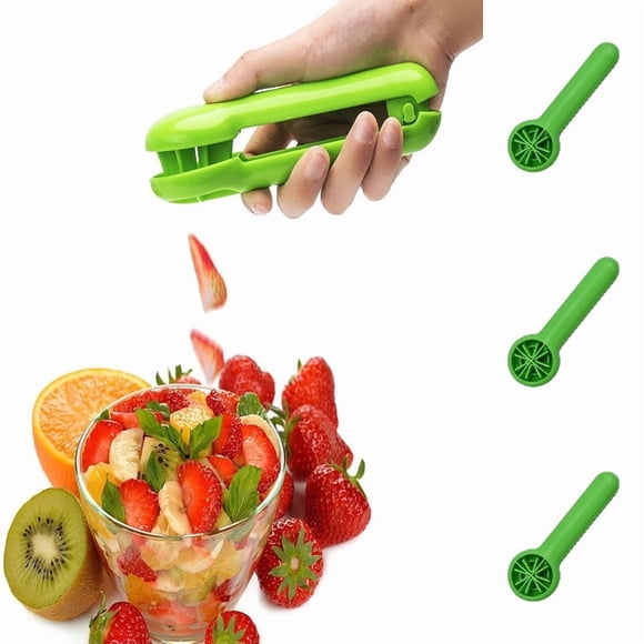 Vegetable Cutter Expert Kitchen Tool for Gentle Grape Quartering & Seedless Tomato Slicing Child-Friendly Efficient Fruit and Veggie Prep Gadget, 17 cm, Green 3PCS