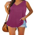 thumbnail image 1 of Women Vest V Neck Sleeveless Solid Color Casual Party Summer Tops, 1 of 9