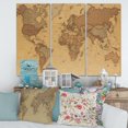 thumbnail image 1 of Designart Ancient Map of The World III Canvas Wall Art, 1 of 4