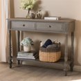 thumbnail image 2 of Baxton Studio Noemie Table Console 2 Tiroirs en Brun, 2 of 10