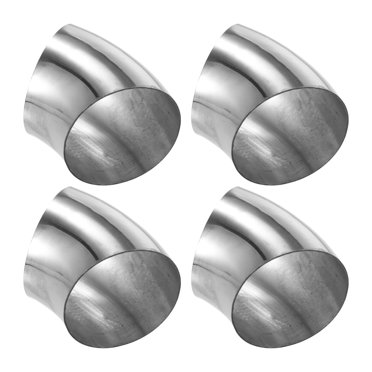Unique Bargains 4 Pcs OD 3 Inch 45 Degree SS304 Stainless Steel Exhaust Elbow Pipe for Car Modified Exhaust System