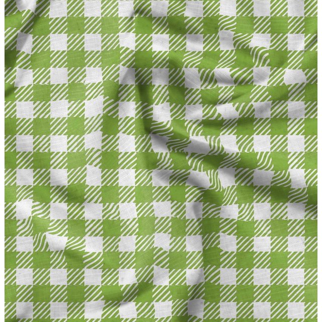 Soimoi Poly Georgette Fabric Gingham Check Print Fabric by Yard 42 Inch Wide