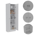 thumbnail image 2 of TUHOME Free Standing 5 Shelf Wood Pantry Multi Storage Cabinet, White, 2 of 4