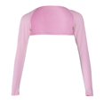 thumbnail image 4 of Piece Open Cropped Long Sleeve Elastic Full Arm Cover Shrug Tops Pink, 4 of 7