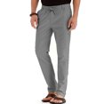thumbnail image 3 of MAWCLOS Mens Trousers Elastic Waist Pants Drawstring Bottoms Fitted Summer Solid Color Loungewear Grey M, 3 of 4