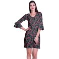 thumbnail image 1 of Moomaya Robe Courte Imprimée pour Femmes, Manches Évasées, Coupe Droite, Robes pour Femmes, Vêtements d'Été Décontractés, 1 of 6