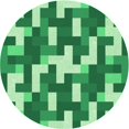 thumbnail image 1 of Ahgly Tapis Rond Lavable en Machine Intérieur Vert Jade Transitionnel, 3 Pieds Rond, 1 of 7