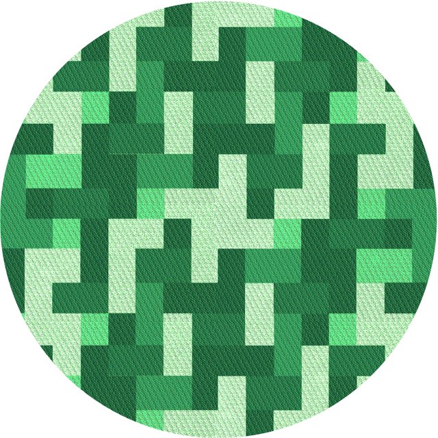 Ahgly Tapis Rond Lavable en Machine Intérieur Vert Jade Transitionnel, 3 Pieds Rond