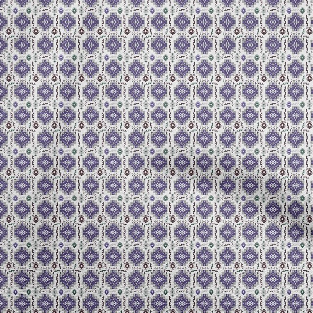 oneOone Rayon Medium Purple Fabric Asian Kilim Craft Projects Decor Fabric Printed By The Yard 56 Inch Wide