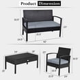 thumbnail image 3 of Costway 4PCS Patio Rattan Furniture Set Garden Deck, 3 of 9