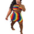 thumbnail image 2 of Female Dress Striped Halter Neck Sleeveless Hollow Out One-Piece, 2 of 5