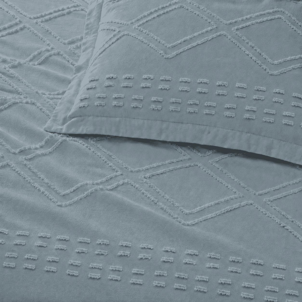 Swift Home Diamond Textured Soft Touch Duvet Cover Set, All Season Bedding with Zipper Closure, Includes Pillow Shams, Twin, Blue
