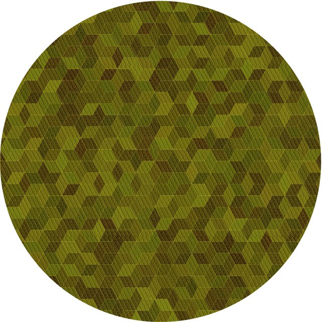 Ahgly Tapis Rond Lavable en Machine Intérieur Transitionnel Jaune Foncé Vert, 6 Pieds Rond