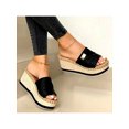 thumbnail image 3 of MAWCLOS Ladies Slippers Slip On Slides Platform Nonslip Wedge Sandals Backless Beach Slide Sandal Black 5.5, 3 of 3