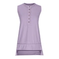 thumbnail image 4 of FAIWAD Women's Sleeveless Tank Tops Summer V Neck Button Down Tops Irregular Hem Lightweight Tops, 4 of 6