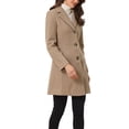 thumbnail image 4 of INSPIRE CHIC Manteaux pour Femmes Élégants à Simple Boutonnage à Revers Cranté à Manches Longues Cabans Beige Foncé S, 4 of 5