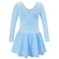 thumbnail image 3 of Cowsor Justaucorps de Base à Manches Longues pour Filles avec Jupe, Robe Tutu de Danse Ballet pour Enfant, 3 of 4