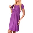 thumbnail image 1 of TopLLC Robe à Manches Courtes à Col Rond Femme Couleur Unie Manches Courtes à Col Rond Allaitement Grossesse Robe d'Allaitement Robe pour Femmes Enceintes, 1 of 4