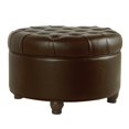thumbnail image 1 of Leatherette Upholstered Wooden Ottoman with Tufted Lift Off Lid Storage, Brown, 1 of 4