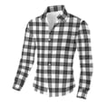 thumbnail image 4 of Timdgard Button down Shirts for Men Fall Plaid Lapel V Neck Long Sleeve Shirts Work Casual Tops, 4 of 8