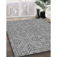 thumbnail image 3 of Ahgly Tapis Rond Lavable en Machine Intérieur Transitionnel Gris Fumé, 4 Pieds Rond, 3 of 7