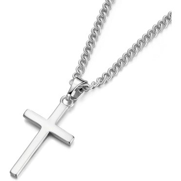 Collier Croix Hommes - Pendentif Croix Collier Croix en Acier Inoxydable pour Femmes