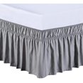 thumbnail image 2 of MEILA Wrap Around Bed Skirt Three Fabric Sides Elastic Dust Ruffled 16 Inch Tailored Drop,Easy to Install Fade Resistant-Grey, Twin/Full, 2 of 4
