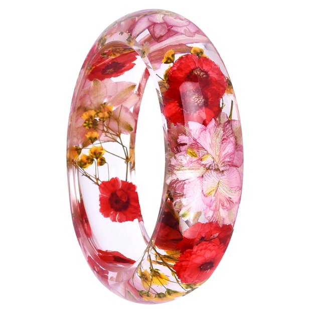 Lucite Fait à la Main Fleur Bracelet en Résine Époxy pour Dame