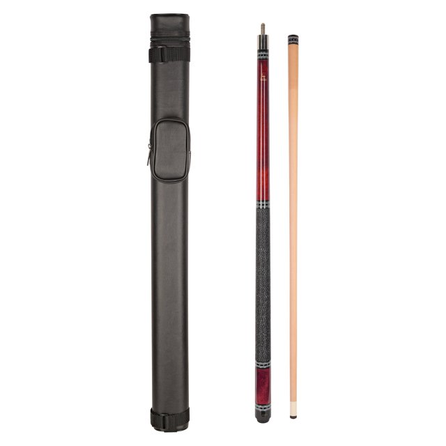 ASKA 58" L9 Red Pool Cue and 1x1 Hard Case Combo Set – Canadian Maple, Two-Piece Billiard Kit