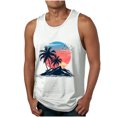 thumbnail image 3 of Sentmoon Débardeurs de Musculation pour Hommes Été Sans Manches Col Rond Vêtements pour Hommes Imprimé Tropical Coupe Décontractée Grande Taille T-Shirts D\'entraînement Physique pour Hommes Vacances pour l'Été Journées à la Plage Blanc TTTTG, 3 of 6