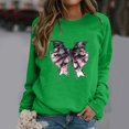 thumbnail image 2 of QATAINLAV Chandails contre le Cancer du Sein pour Femmes Manches Longues Ruban Rose Chandails à Enfiler Hauts Amples Décontractés Col Rond Chandails 2025 Tenues d'Automne Offres Prime Vert P, 2 of 4