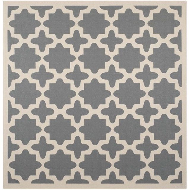 Safavieh Tapis Anthracite Intérieur Extérieur - Carré 7 Pieds10 Pouces