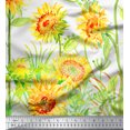 thumbnail image 3 of oneOone Georgette Viscose Fabric Leaves & Flower Panel Print Fabric BTY 42 Inch Wide, 3 of 3