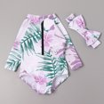 thumbnail image 2 of Toddler Girl Rash Guard Swimming Bathing Suit Ruffle Sun Protection Long Sleeve Toddler Girl Bathing Suit 12-18 Months Girls Clothing, 2 of 6