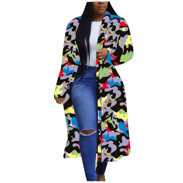 CEHVOM Manteau Veste à Revers Croisé à Carreaux pour Femme en Liquidation