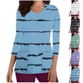 thumbnail image 1 of T-shirt Imprimé Polyvalent pour Femmes, Haut à Col Rond Décontracté, Tissu Imitation Doux, Manches 3/4, Coupe Décontractée, Conçu pour un Port Quotidien Confortable Ou une Allaitement, 1 of 8