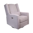 thumbnail image 2 of Contour Pedic Upholstered Glider, Power Recliner with USB Charging Port, 270° Swivel, Easy Assembly + Matching Lumbar Pillow, 2 of 8