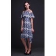 thumbnail image 4 of Bimba Robe à Volants Imprimée Teinture sur Nœuds Violette pour Femmes Épaules Dénudées - Petite, 4 of 6