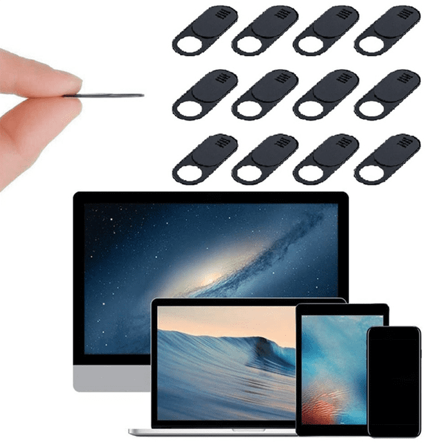 Lot de 60 Design Ultra Fin Couverture de Caméra Web pour Ordinateur Portable, PC, Ordinateur, pro-Noir