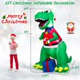 thumbnail image 3 of Costway 6FT Inflatable Christmas Dinosaur Dinosaur Decoration with LED Lights & Gift Box, 3 of 10