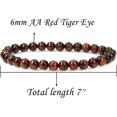 thumbnail image 2 of Bracelet Extensible en Perles Rondes de 6 mm en Oeil de Tigre Rouge AA Naturel 7 Pouces Unisexe, 2 of 3