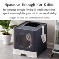 thumbnail image 4 of Suhaco Cat Litter Box Top Entry Covered Kitty Litter Box with Liddle Litter Tray Foldable Kitten Litter Tray Including Cat Litter Scoop and 2-1 Cleaning Brush Easy Clean Up(Black), 4 of 7