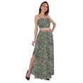 thumbnail image 2 of Bimba 2 Pcs Robe de Plage Aguichant pour Femmes Imprimée Smockée Crop Top & Longue Jupe Ensemble, 2 of 7