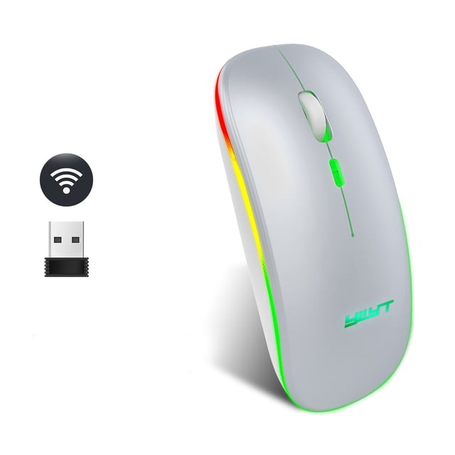 Vacemry 2.4G Wireless Mouse, Rechargeable Silent Mouse, Colorful ...
