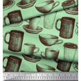 thumbnail image 1 of Soimoi Poly Georgette Fabric Tea & Coffee Cups Print Fabric by the Yard 42 Inch Wide, 1 of 3