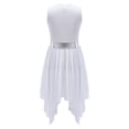 thumbnail image 4 of Yartina Robe de Danse Asymétrique pour Filles, Tunique de Prière Lituricale, Bleu&Blanc 12, 4 of 6