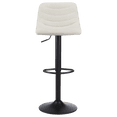 thumbnail image 4 of Bouclair Cream Fabric Adjustable Swivel Barstool Counter Stool for Kitchen Island Pub, 4 of 6