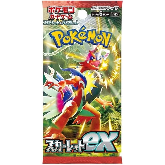 (1 Pack) Pokémon TCG Japanese Scarlet & Violet SV1S Scarlet ex Booster Pack – 5 Cards per Pack – Rare ex Cards Included