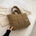thumbnail image 1 of Women Light Shopping Bag Solid Color Large Capacity Soft Ladies Girls Trendy Bag, 1 of 9