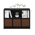 thumbnail image 3 of Pemberly Row Wood 3x2 Bookcase Storage w/Bins in Americano Black/Medium Brown, 3 of 6